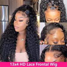 Load image into Gallery viewer, 13x4-HD-Lace-Frontal-Wig-Deep-Wave-Wigs-Curly-Human-Hair-Wigs-For-Black-Women-PrePlucked-Wig