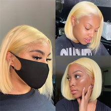 Load image into Gallery viewer, 4x4-Closure-Wig-613-Blonde-Bob-wig-Blonde-Transparent-lace-wigs