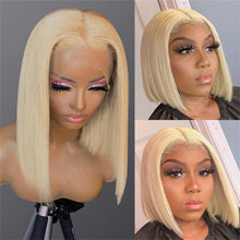 Load image into Gallery viewer, Blonde-613-Bob-Wig-Transparent-Lace-Frontal-Wig-Short-Hair-Wig