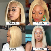 Load image into Gallery viewer, 613-Blonde-Bob-Wig-Transparent-Lace-Frontal-Wig-Short-Hair-Wig