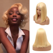 Load image into Gallery viewer, 613-Blonde-Lace-Frontal-Wig-613-Bob-Wig-Short-Hair-Wig-For-Black-Women