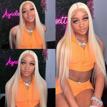 Load image into Gallery viewer, Blonde-613-13x4-lace-frontal-wig-straight-transparent-lace-front-wigs