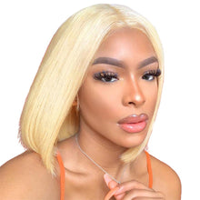 Load image into Gallery viewer, Blonde-Lace-Front-Wig-613-Bob-Wig-Preplucked-Short-Hair-Wig