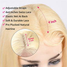 Load image into Gallery viewer, Blonde-Wig-613-Bob-Wig-4x4-lace-closure-wig-Transparent-Lace-Wig