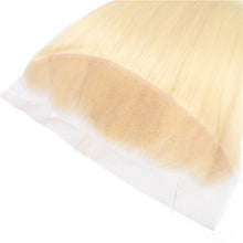 Load image into Gallery viewer, Blonde-brazilian-straight-human-hair-transparent-613-lace-frontal