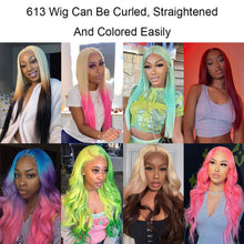 Load image into Gallery viewer, Blonde-human-hair-wigs-613-4x4-closure-wigs-straight-hair-wigs-transparent-lace-wigs