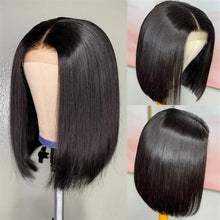 Load image into Gallery viewer, Bob-wig-straight-virgin-hair-lace-frontal-wig-middle-part-lace-wigs