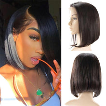 Load image into Gallery viewer, Bob-wig-middle-part-lace-front-wig-preplucked-brailian-straight-virgin-hair-human-hair-wigs