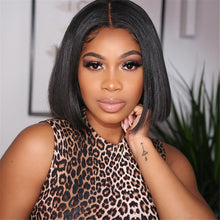 Load image into Gallery viewer, Bob-wig-straight-hair-4x4-lace-closure-wig-preplucked-middle-part-lace-wigs