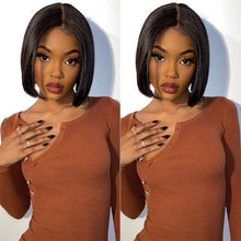 Load image into Gallery viewer, Bob-wig-straight-virgin-hair-lace-frontal-wig-middle-part-lace-wigs