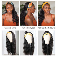 Load image into Gallery viewer, Body-Wave-headband-Wig-Glueless-Human-Hair-Wigs-For-Black-Women