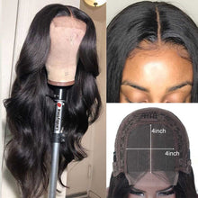 Load image into Gallery viewer, Body-wave-4x4-closure-wig-preplucked-human-hair-wig