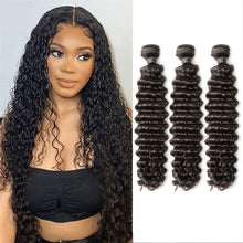 Load image into Gallery viewer, Brazilian-deep-wave-curly-hair-3-bundles-deal-100%-human-hair-deep-curls