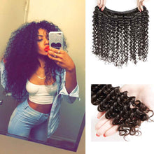 Load image into Gallery viewer, Brazilian-deep-wave-curly-virgin-hair-weaves-4bundles-deal-unprocesse-human-hair