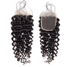 Load image into Gallery viewer, Brazilian-lace-closure-deep-wave-curly-hair-4x4-swiss-lace-top-closure