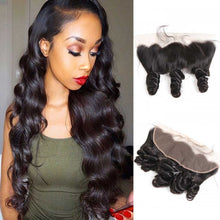 Load image into Gallery viewer, Brazilian-loose-wave-preplucked-4x13-lace-frontal-from-ear-to-ear-with-baby-hair