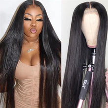 Load image into Gallery viewer, Brazilian-straight-virgin-hair-lace-closure-wig-4x4-closure-human-hair-for-black-women