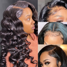 Load image into Gallery viewer, Brazilian-virgin-hair-loose-wave-hair-3-bundles-with-closure-deal-100_-human-hair-detail