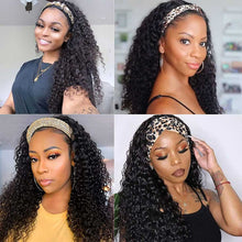 Load image into Gallery viewer, Deep-Wave-Headband-Wig-Glueless-Curly-Hair-Human-Hair-Wigs-For-Black-Women