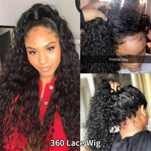 Load image into Gallery viewer, Deep-wave-360-wig-prelucked-human-hair-wig-ponytail-hairstyle-curly-virgin-hair