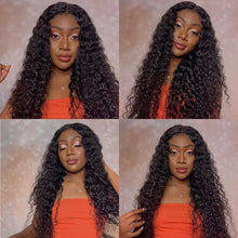 Load image into Gallery viewer, Deep-wave-4x4-lace-closure-wig-preplucked-curly-hair-wig