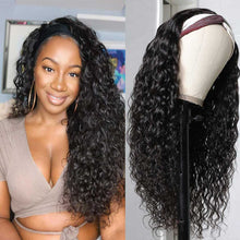 Load image into Gallery viewer, Water-Wave-Headband-Wig-For-Black-Women-Glueless-Machine-Made-Human-Hair-Wigs