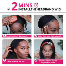 Load image into Gallery viewer, Straight-Hair-Headband-Wig-For-Black-Women-Glueless-Human-Hair-Wigs-2MINS-Install