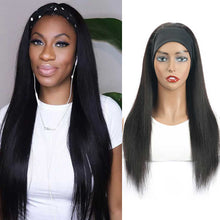 Load image into Gallery viewer, Straight-Headband-Wig-For-Black-Women-Glueless-Scarf-Remy-Human-Hair-Wigs