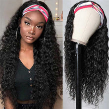 Load image into Gallery viewer, Water-Wave-Headband-Wig-For-Black-Women-Glueless-Machine-Made-Human-Hair-Wigs